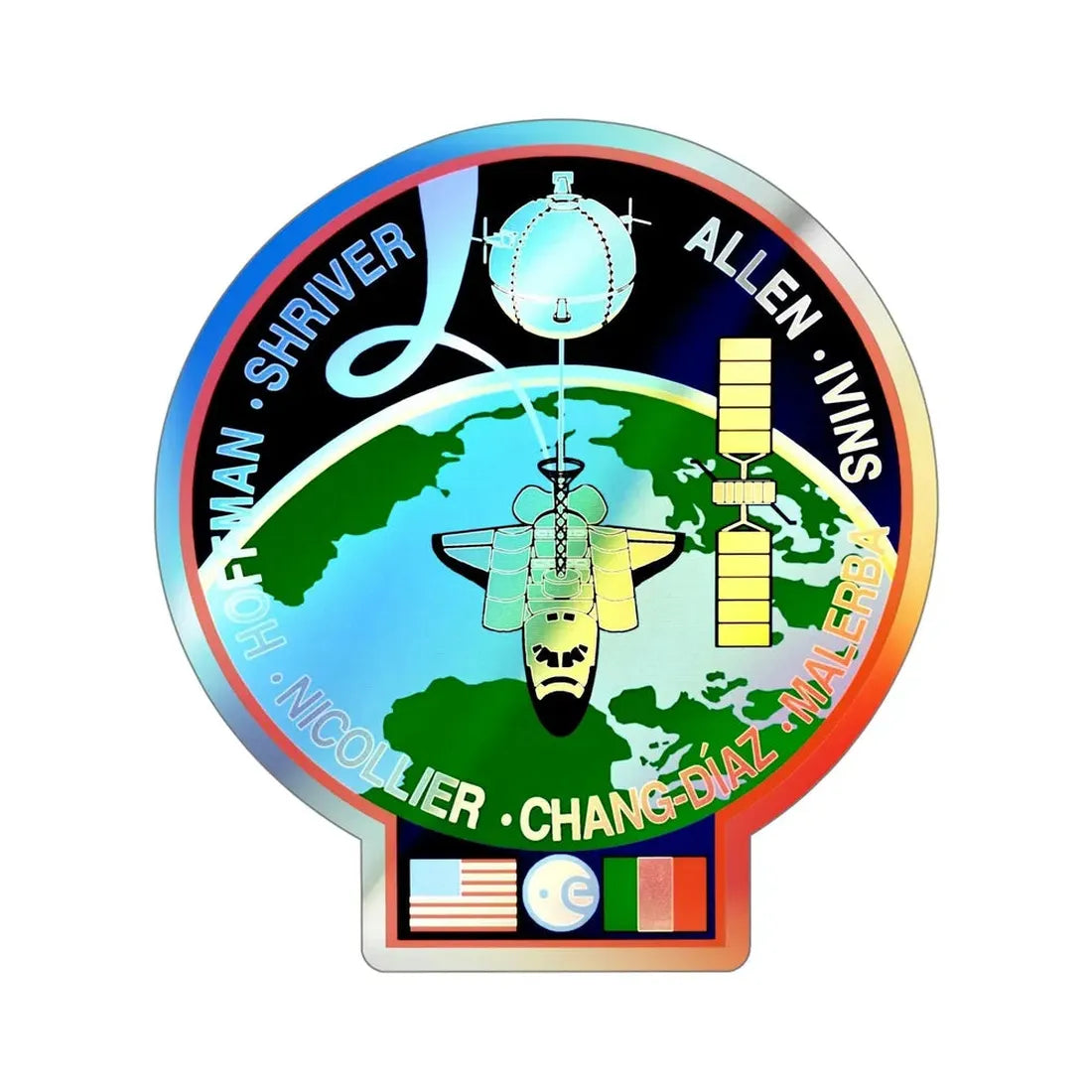 STS 46 (NASA) Holographic STICKER Die-Cut Vinyl Decal 5 Inch Holographic - The Sticker Space