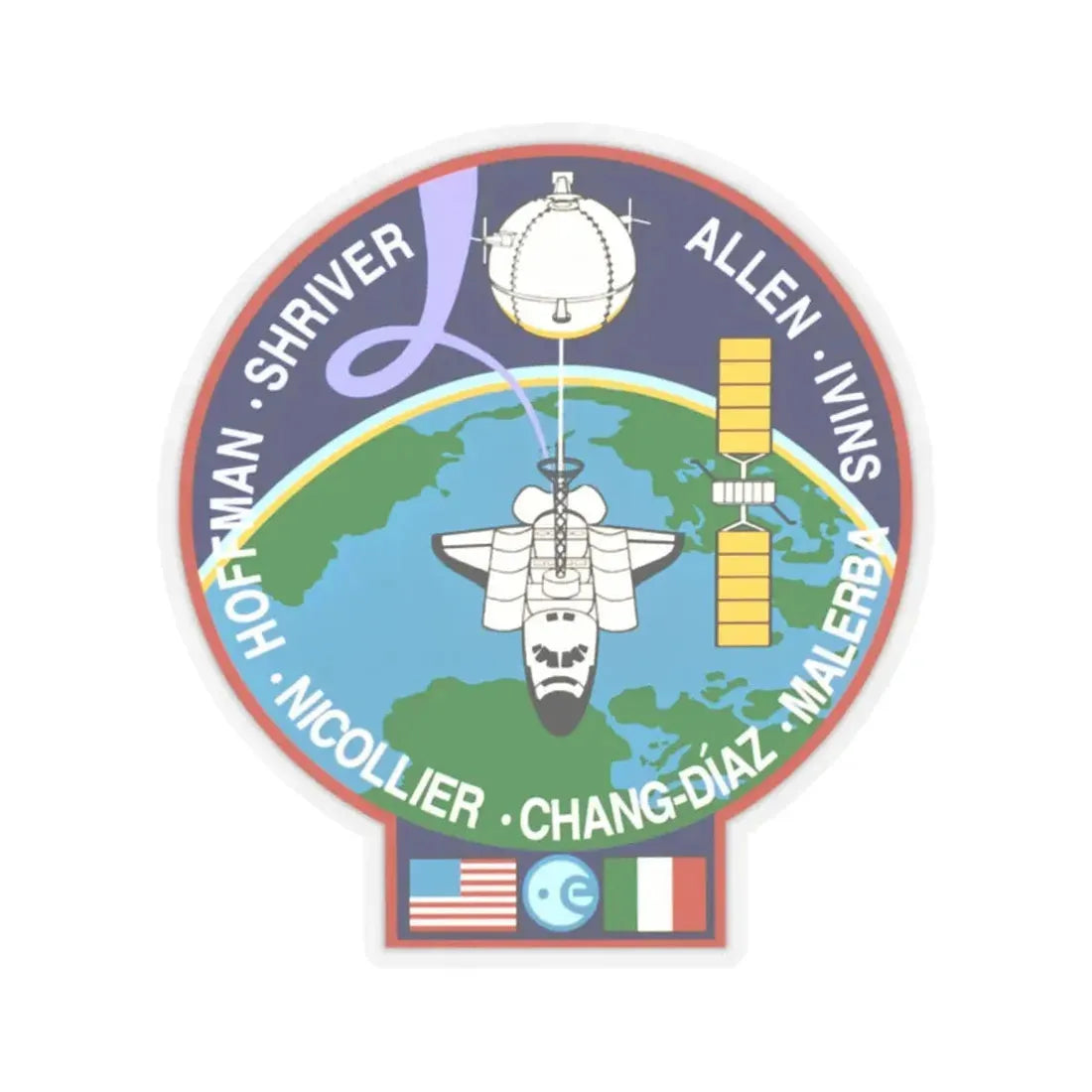 STS 46 (NASA) STICKER Vinyl Kiss-Cut Decal 2 Inch Transparent - The Sticker Space