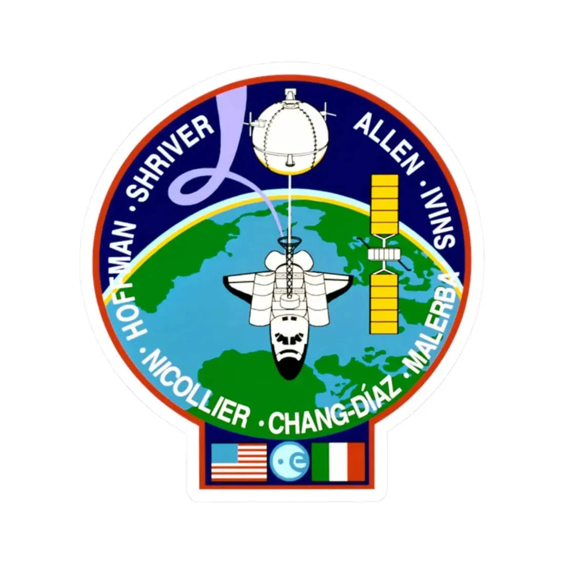 STS 46 (NASA) STICKER Vinyl Kiss-Cut Decal 2 Inch White - The Sticker Space