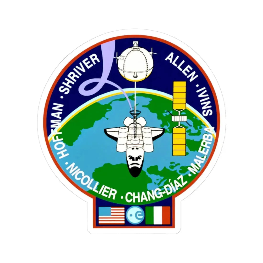 STS 46 (NASA) STICKER Vinyl Kiss-Cut Decal 3 Inch White - The Sticker Space