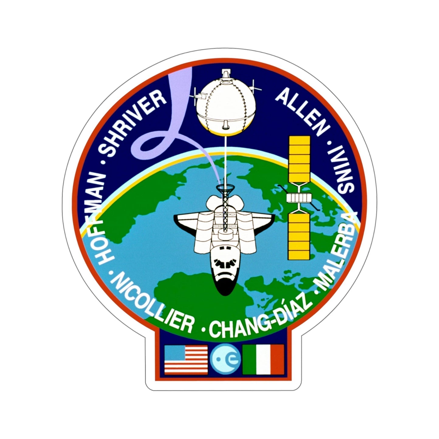 STS 46 Patch NASA STICKER Vinyl Die-Cut Decal-6 Inch-The Sticker Space