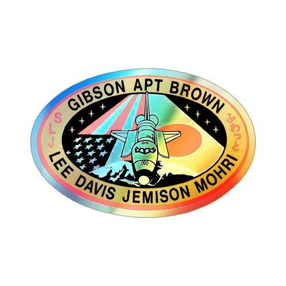 STS 47 (NASA) Holographic STICKER Die-Cut Vinyl Decal 4 Inch Holographic - The Sticker Space