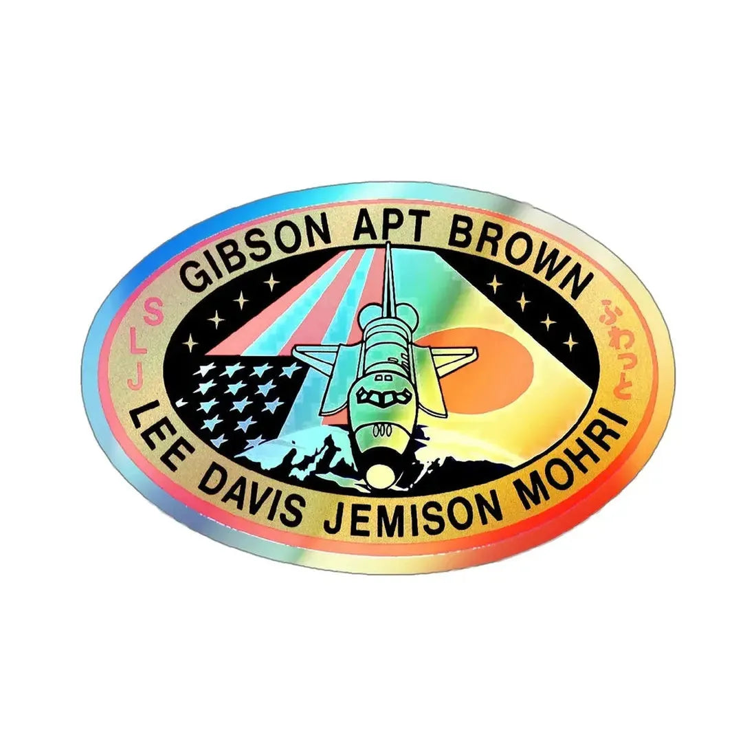 STS 47 (NASA) Holographic STICKER Die-Cut Vinyl Decal 5 Inch Holographic - The Sticker Space