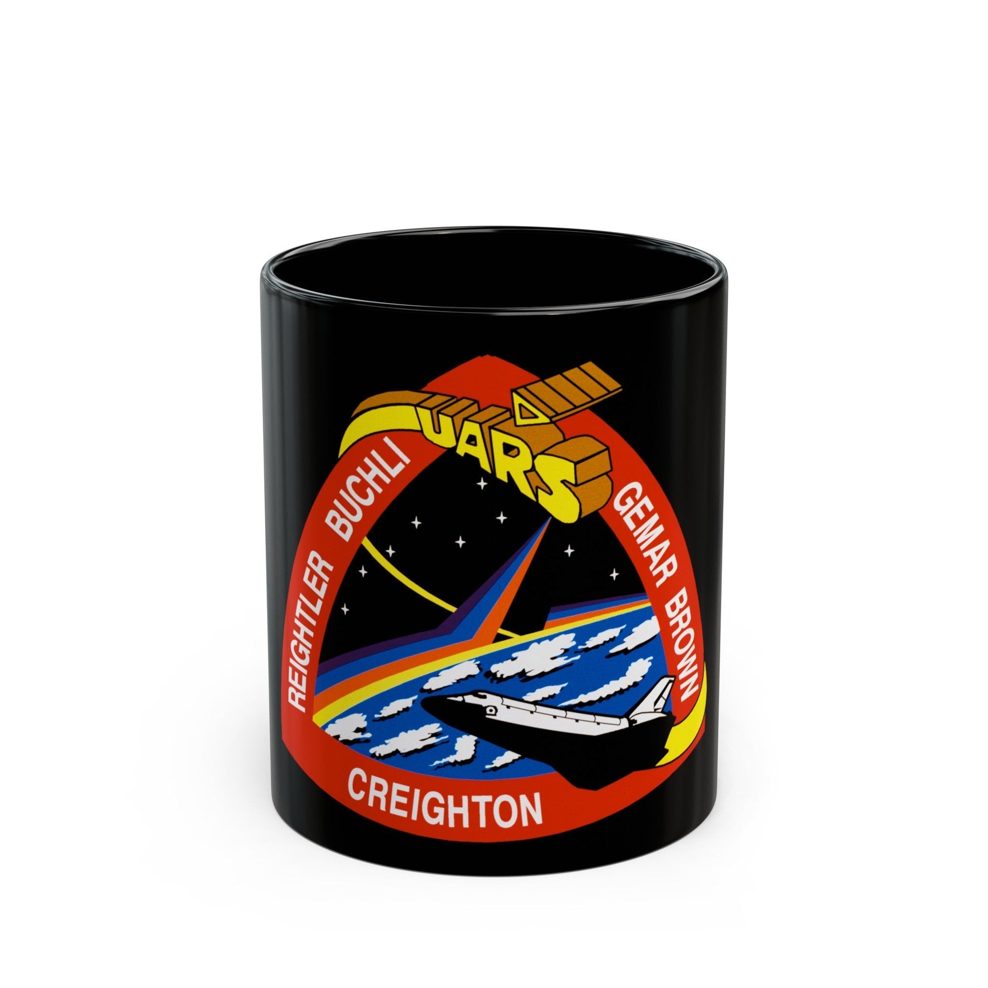 STS 48 (NASA) Black Coffee Mug-11oz-The Sticker Space