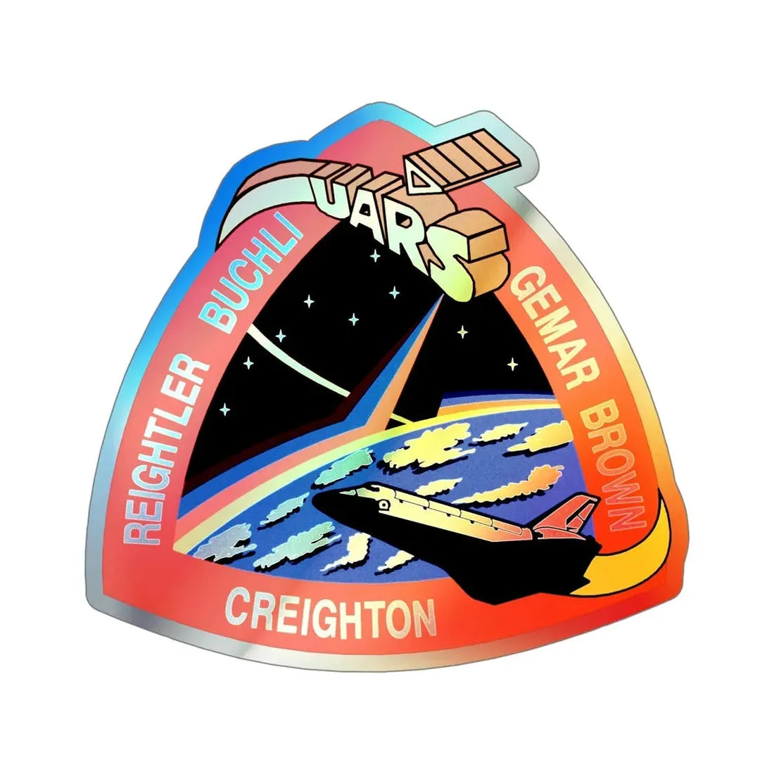 STS 48 (NASA) Holographic STICKER Die-Cut Vinyl Decal 5 Inch Holographic - The Sticker Space