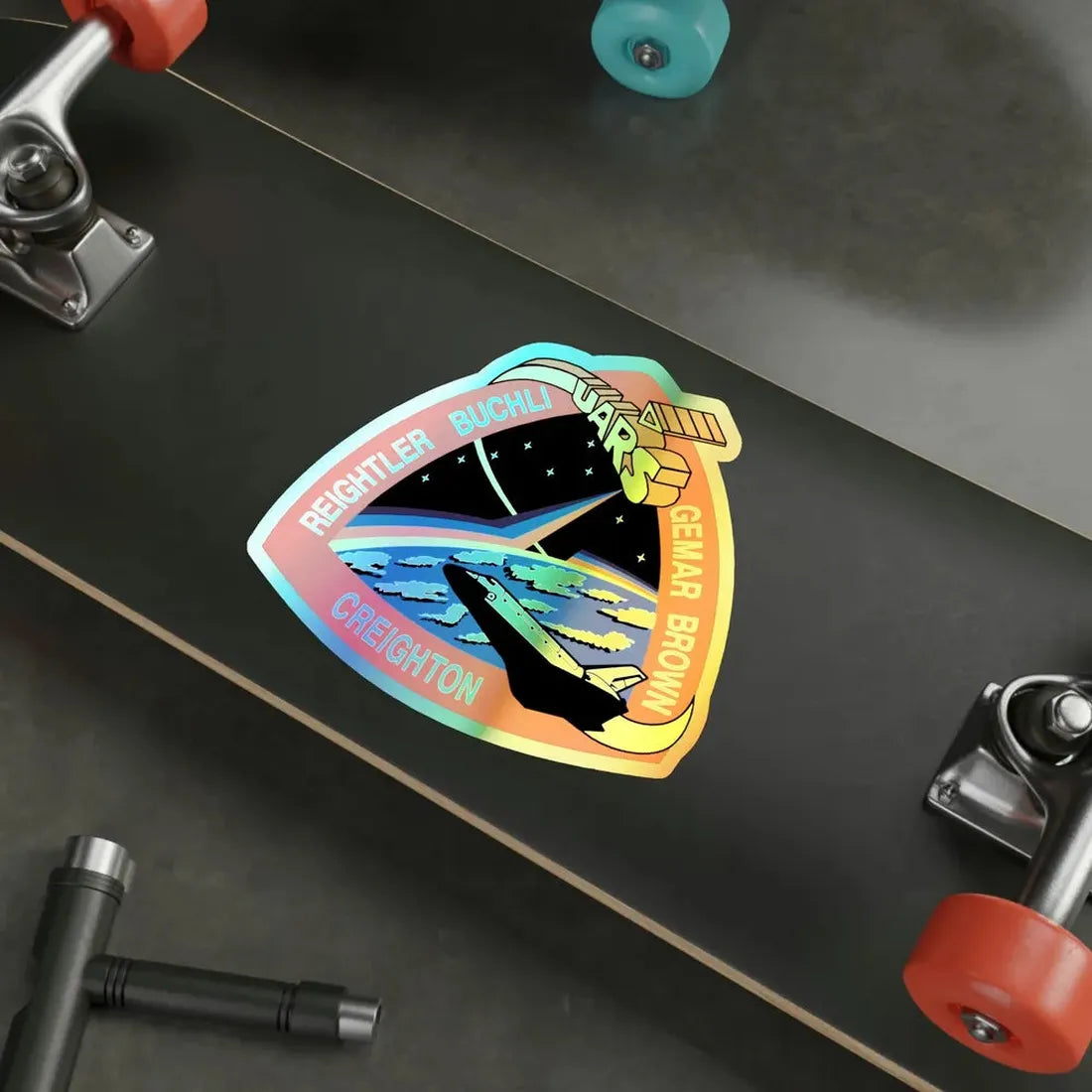 STS 48 (NASA) Holographic STICKER Die-Cut Vinyl Decal - The Sticker Space