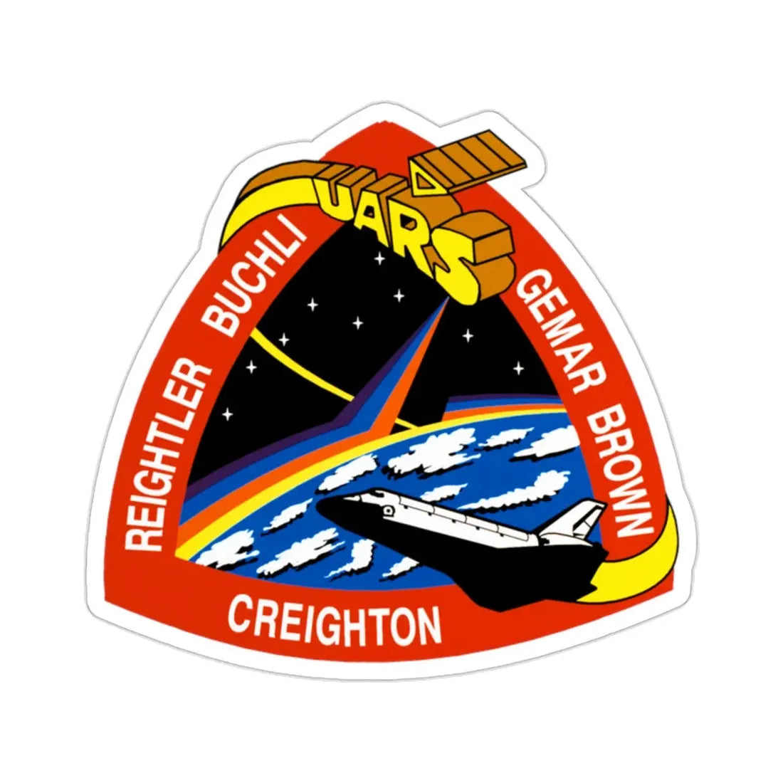 STS 48 Patch NASA STICKER Vinyl Die-Cut Decal 2 Inch - The Sticker Space