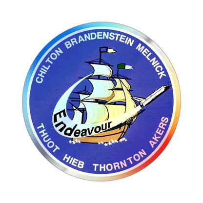 STS 49 (NASA) Holographic STICKER Die-Cut Vinyl Decal 3 Inch Holographic - The Sticker Space