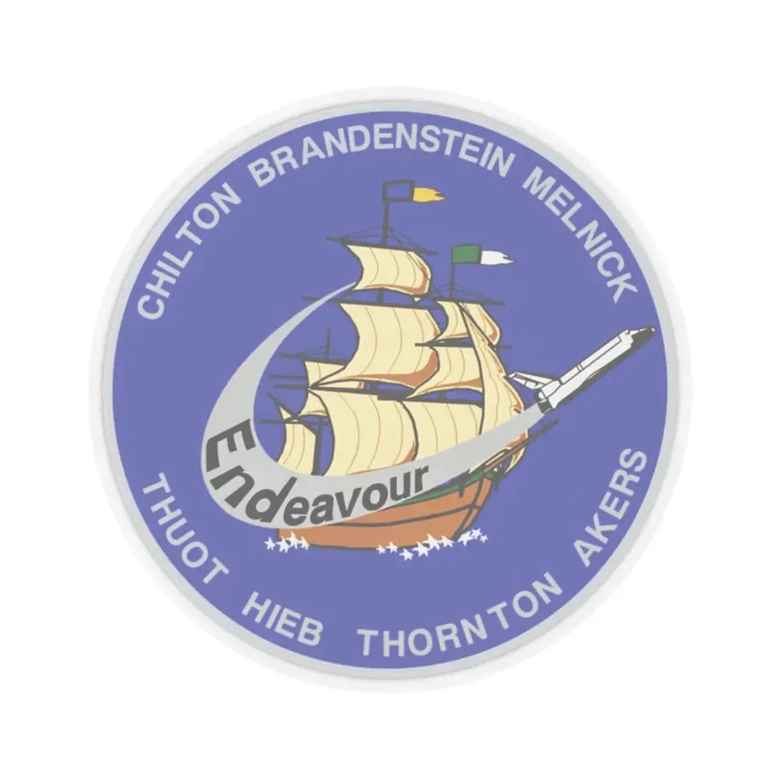 STS 49 (NASA) STICKER Vinyl Kiss-Cut Decal 2 Inch Transparent - The Sticker Space