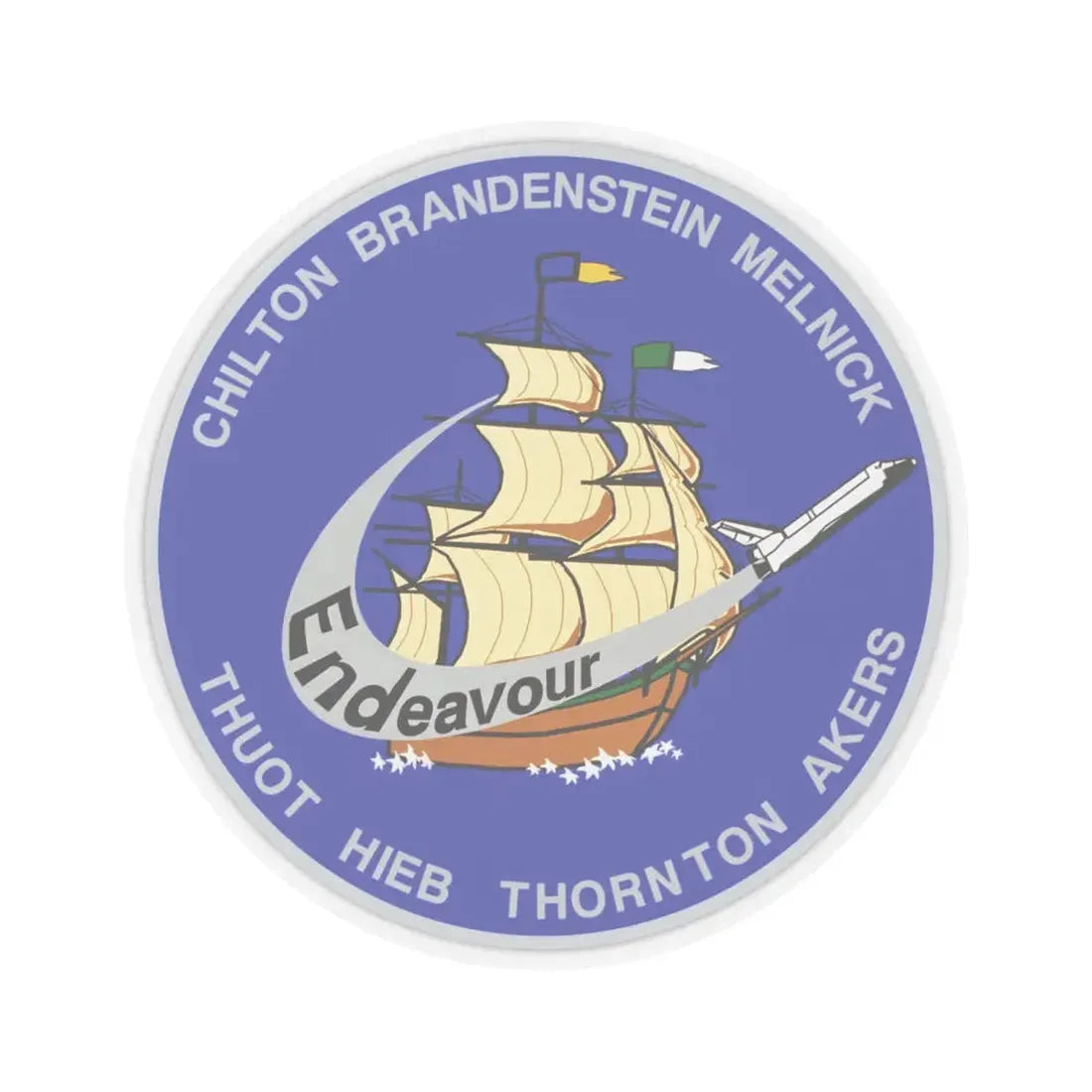 STS 49 (NASA) STICKER Vinyl Kiss-Cut Decal 6 Inch Transparent - The Sticker Space