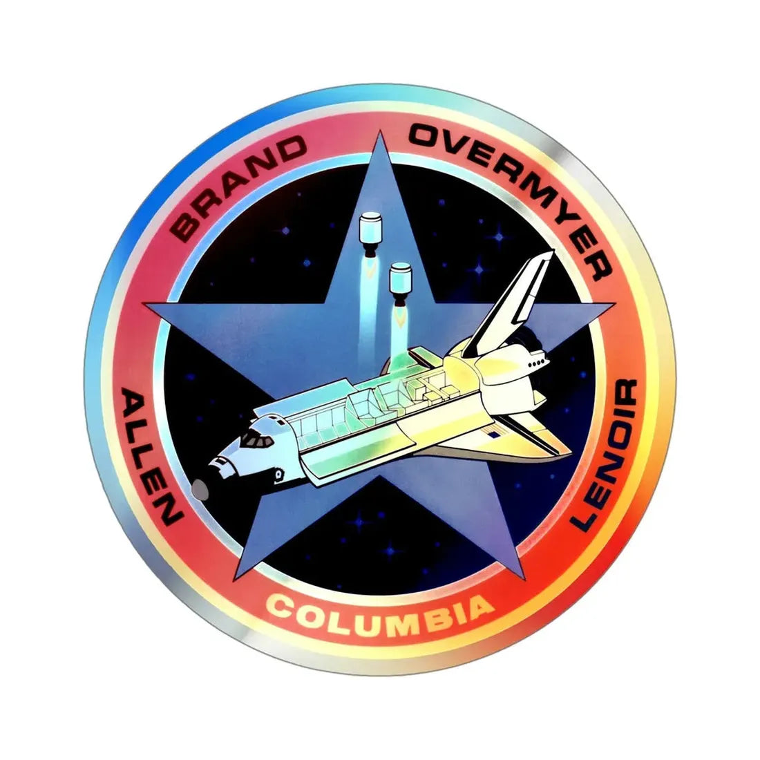 STS 5 (NASA) Holographic STICKER Die-Cut Vinyl Decal 4 Inch Holographic - The Sticker Space