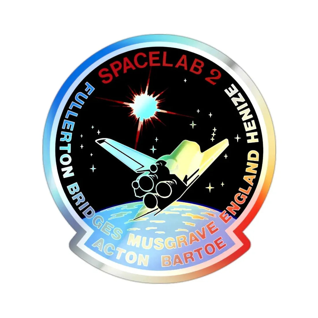 STS 51 F (NASA) Holographic STICKER Die-Cut Vinyl Decal 2 Inch Holographic - The Sticker Space