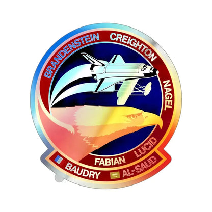STS 51 G (NASA) Holographic STICKER Die-Cut Vinyl Decal 4 Inch Holographic - The Sticker Space