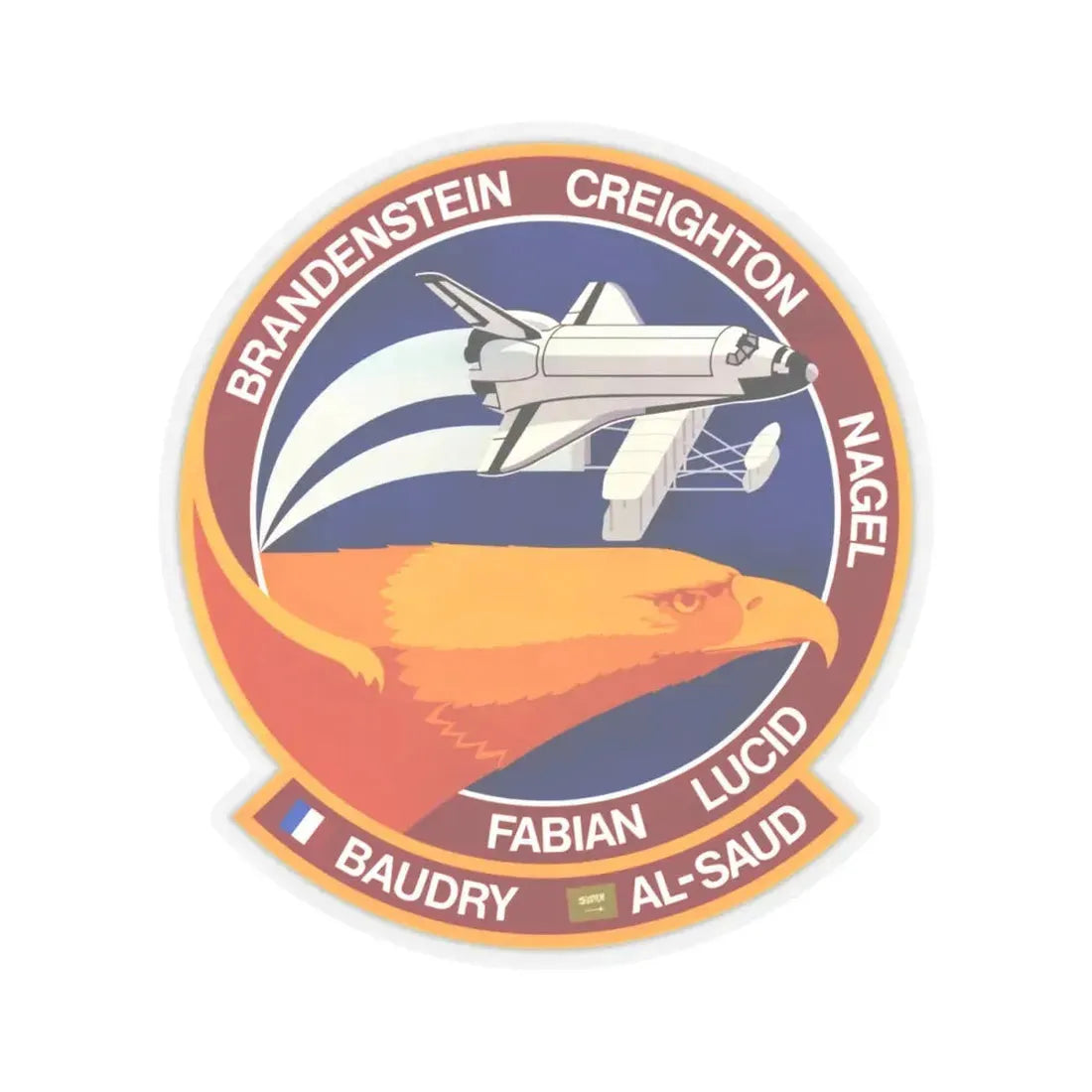 STS 51 g (NASA) STICKER Vinyl Kiss-Cut Decal 4 Inch Transparent - The Sticker Space