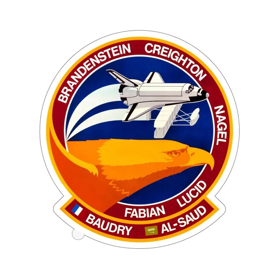STS 51 G Patch NASA STICKER Vinyl Die-Cut Decal 5 Inch - The Sticker Space