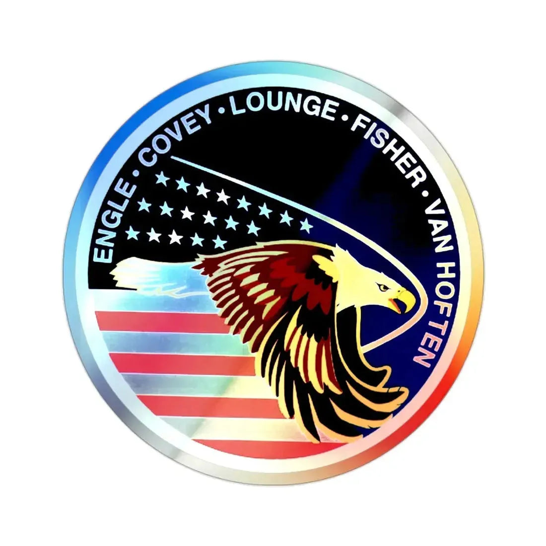 STS 51 I (NASA) Holographic STICKER Die-Cut Vinyl Decal 2 Inch Holographic - The Sticker Space