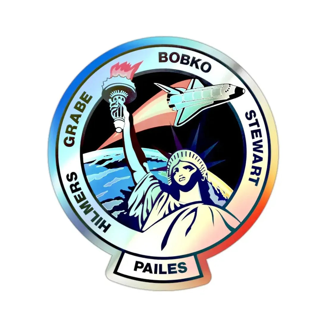 STS 51 J (NASA) Holographic STICKER Die-Cut Vinyl Decal 2 Inch Holographic - The Sticker Space