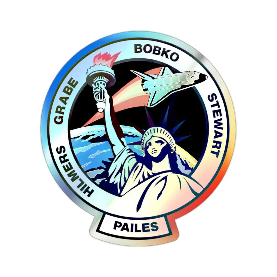 STS 51 J (NASA) Holographic STICKER Die-Cut Vinyl Decal 2 Inch Holographic - The Sticker Space