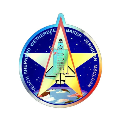 STS 52 (NASA) Holographic STICKER Die-Cut Vinyl Decal 4 Inch Holographic - The Sticker Space