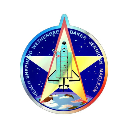 STS 52 (NASA) Holographic STICKER Die-Cut Vinyl Decal 4 Inch Holographic - The Sticker Space