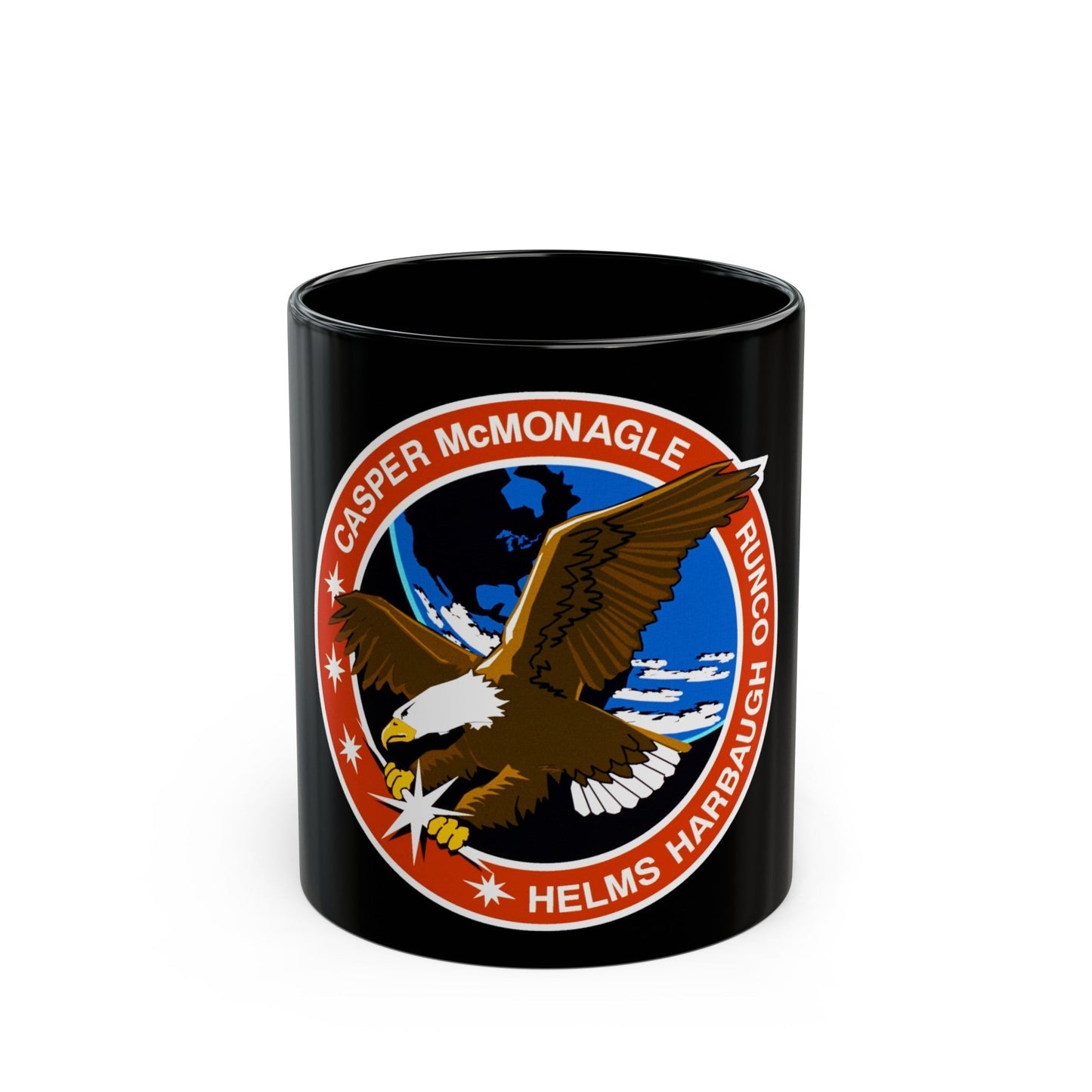 STS 54 (NASA) Black Coffee Mug-11oz-The Sticker Space