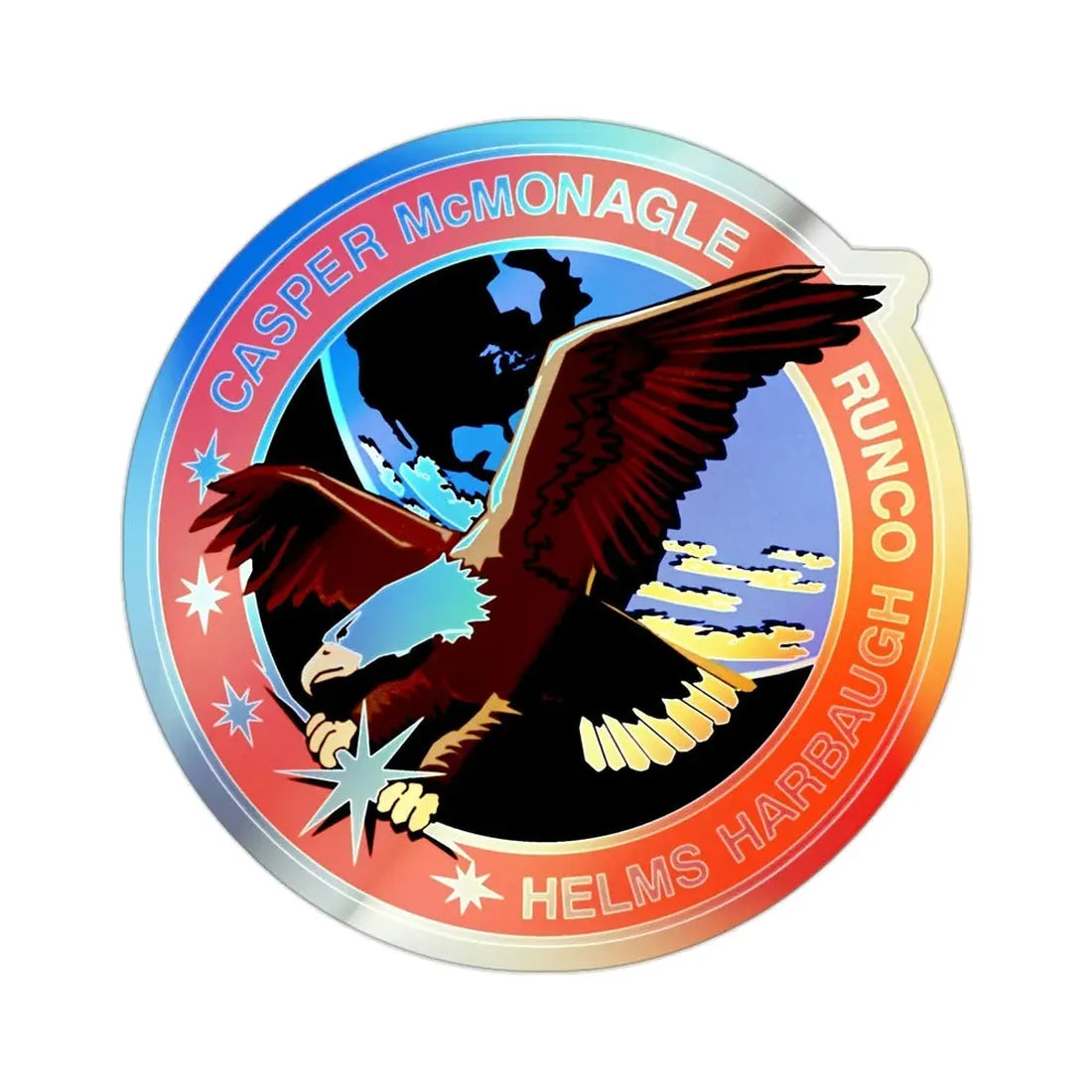 STS 54 (NASA) Holographic STICKER Die-Cut Vinyl Decal 2 Inch Holographic - The Sticker Space