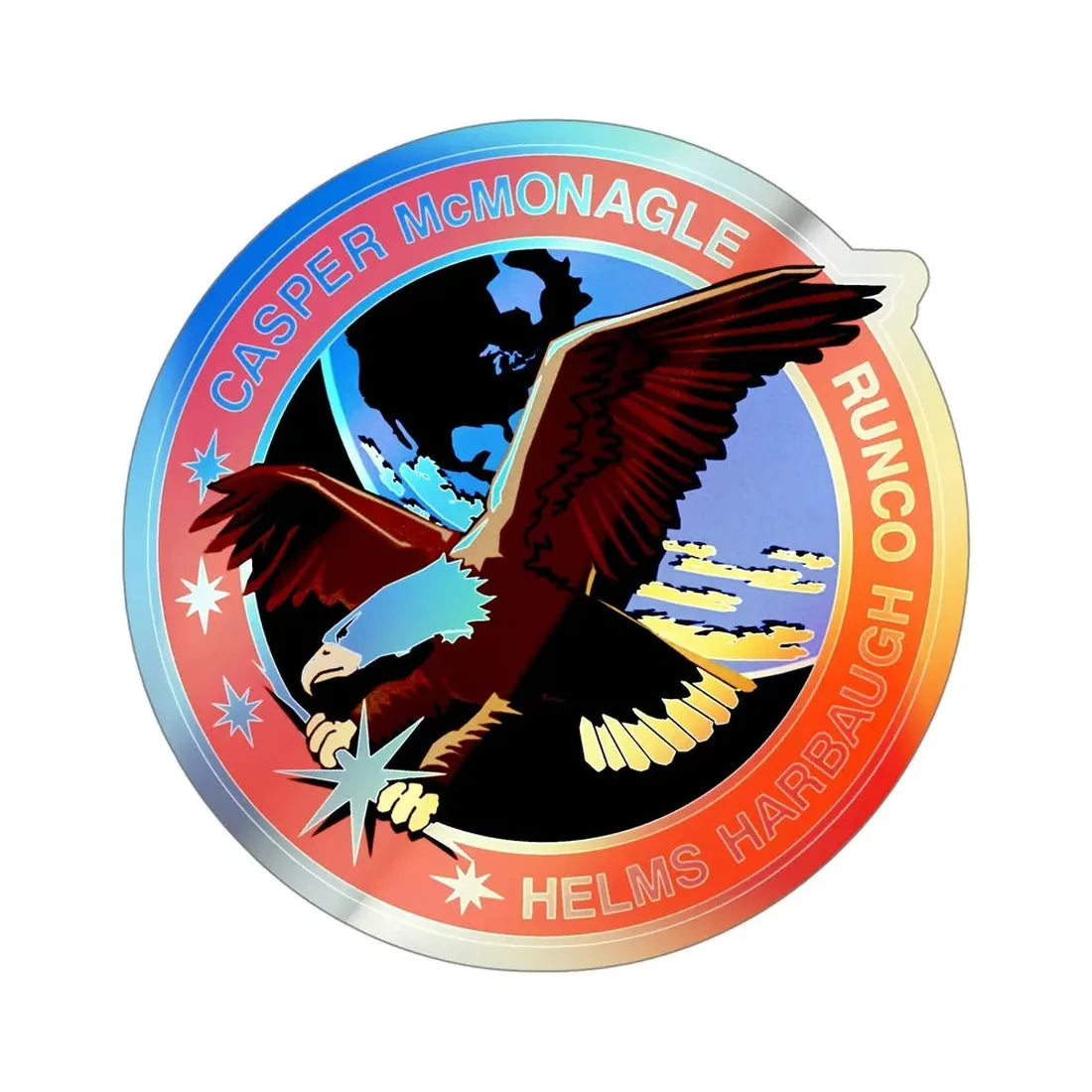 STS 54 (NASA) Holographic STICKER Die-Cut Vinyl Decal 4 Inch Holographic - The Sticker Space