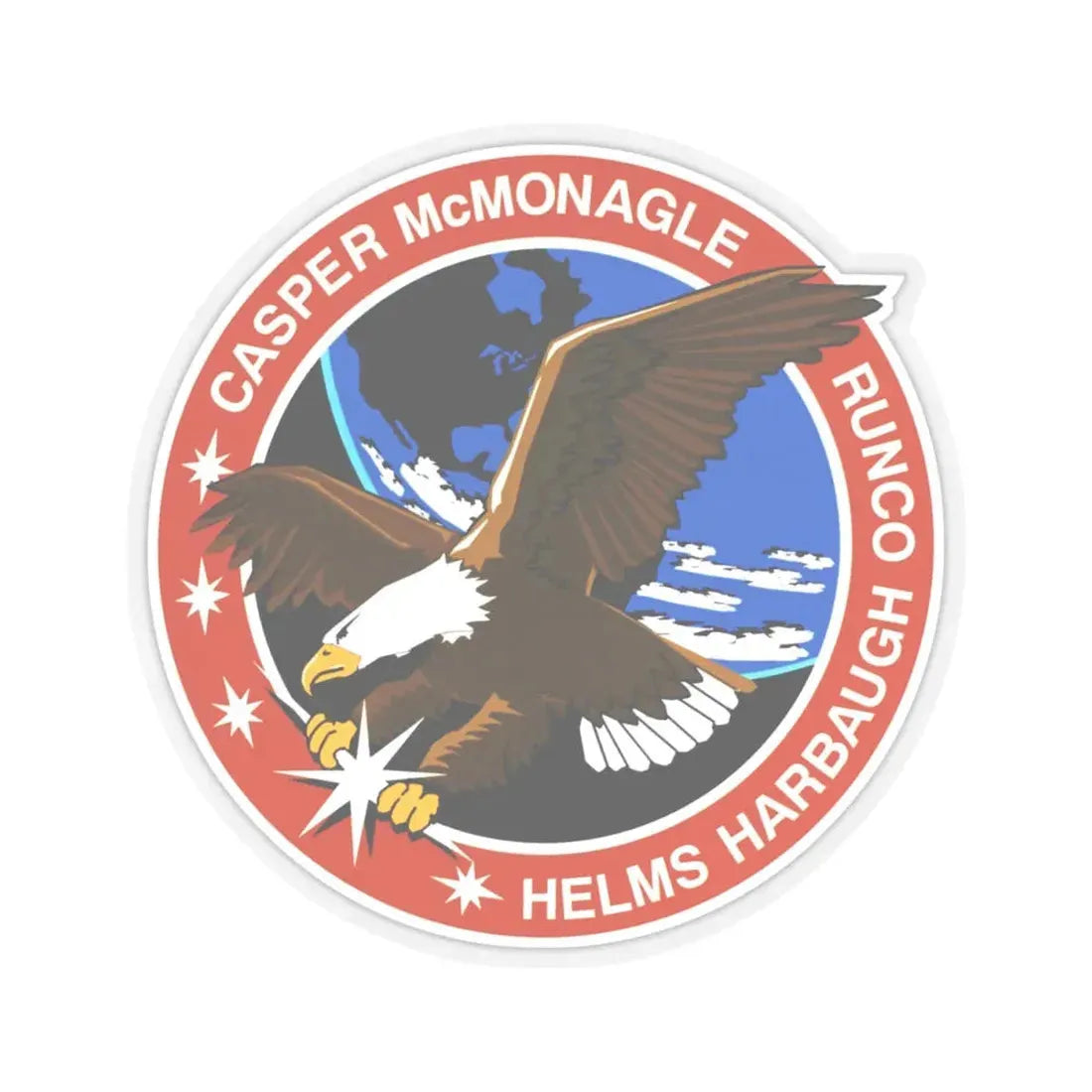 STS 54 (NASA) STICKER Vinyl Kiss-Cut Decal 4 Inch Transparent - The Sticker Space