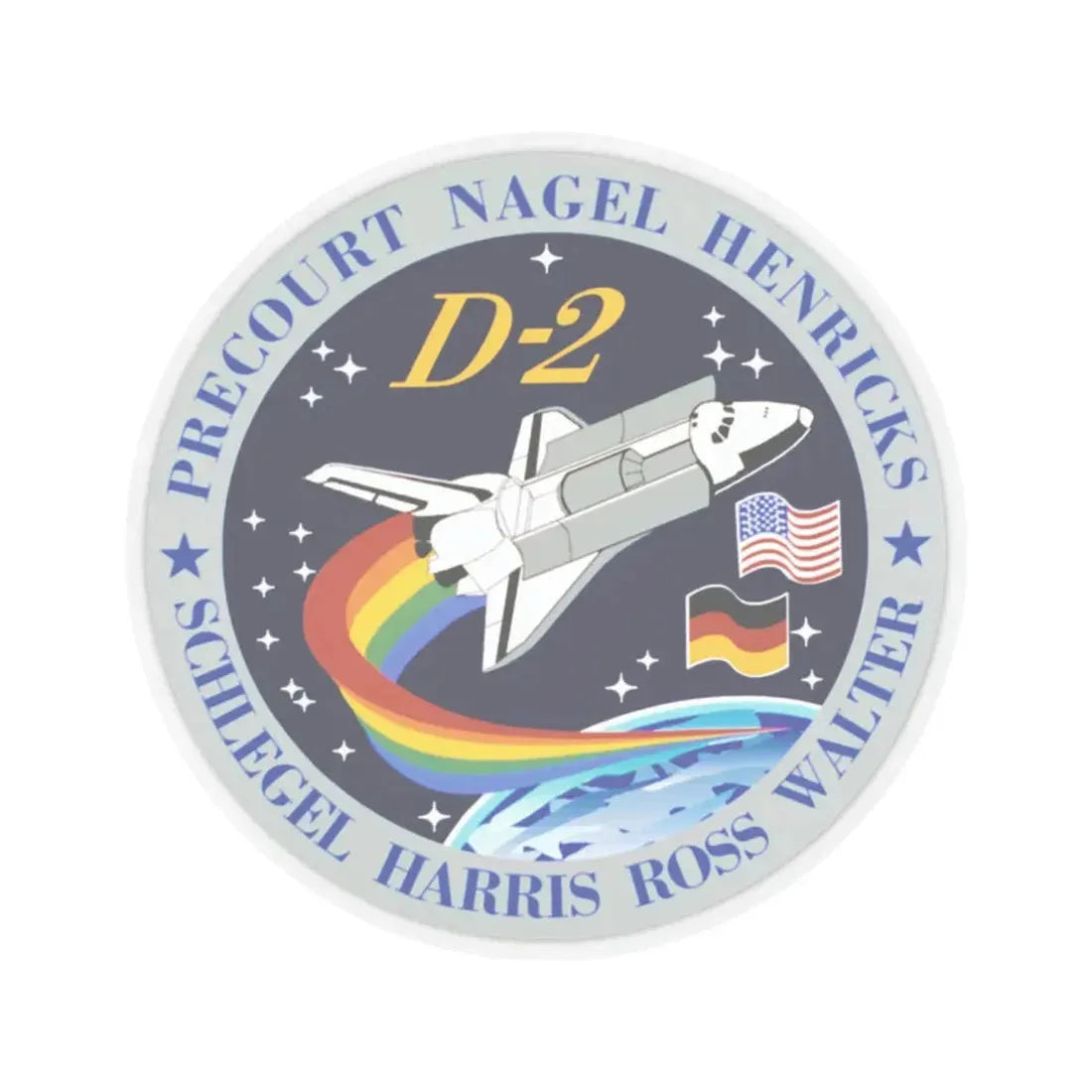 STS 55 (NASA) STICKER Vinyl Kiss-Cut Decal 2 Inch Transparent - The Sticker Space