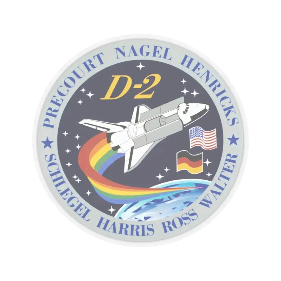 STS 55 (NASA) STICKER Vinyl Kiss-Cut Decal 6 Inch Transparent - The Sticker Space