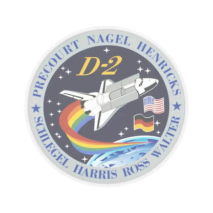 STS 55 (NASA) STICKER Vinyl Kiss-Cut Decal 6 Inch Transparent - The Sticker Space