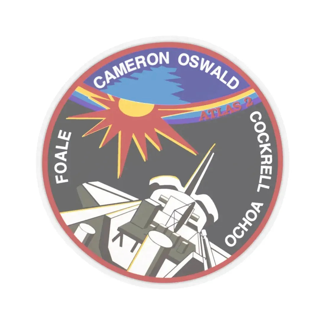 STS 56 (NASA) STICKER Vinyl Kiss-Cut Decal 6 Inch Transparent - The Sticker Space