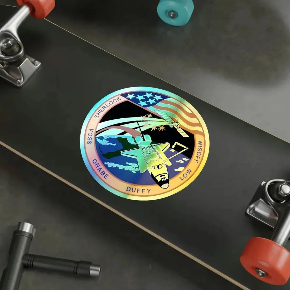 STS 57 (NASA) Holographic STICKER Die-Cut Vinyl Decal - The Sticker Space