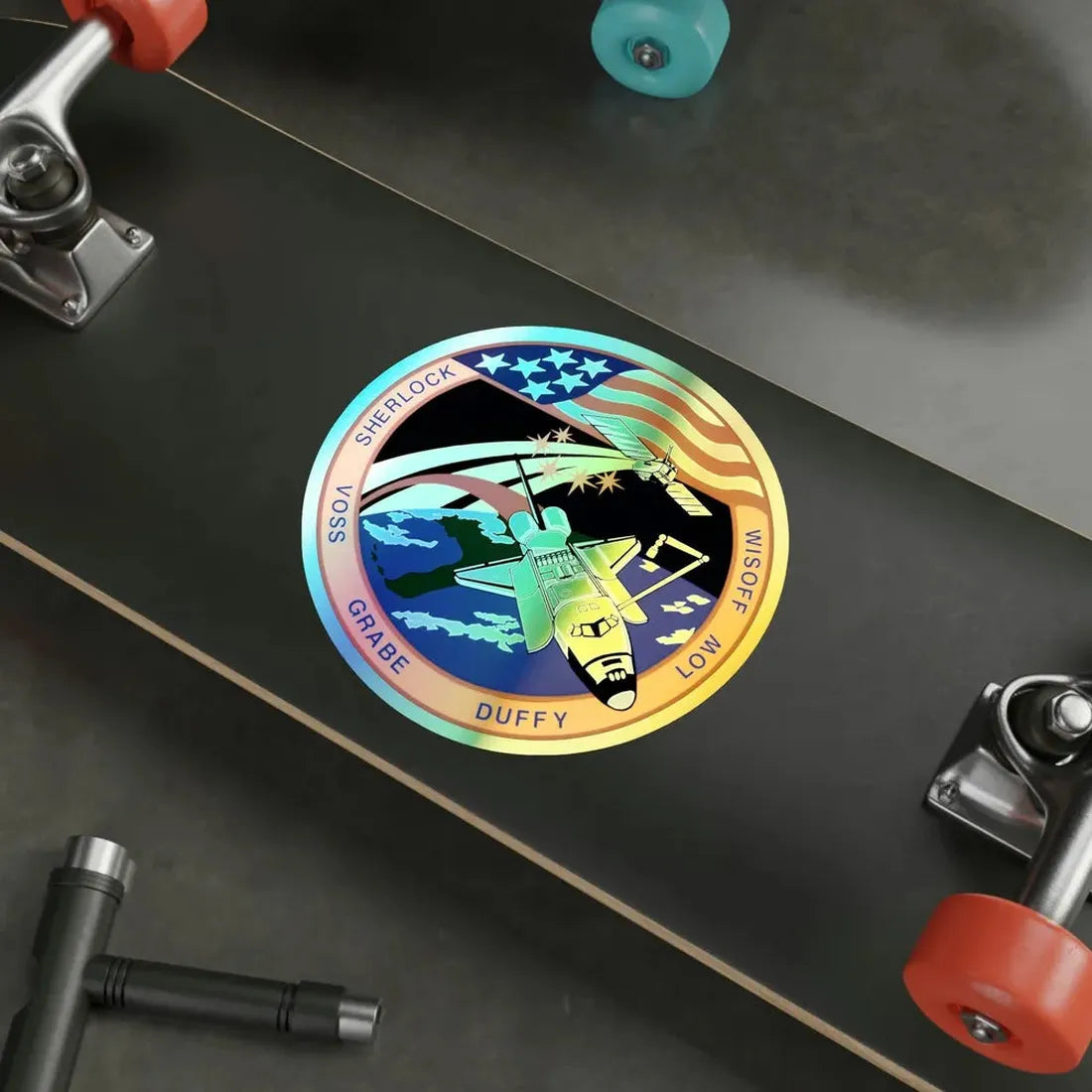 STS 57 (NASA) Holographic STICKER Die-Cut Vinyl Decal - The Sticker Space