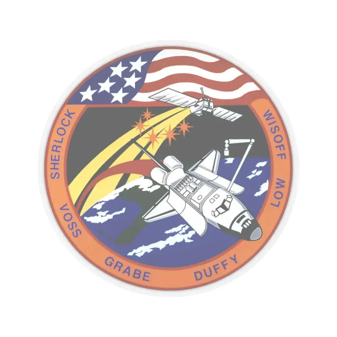 STS 57 (NASA) STICKER Vinyl Kiss-Cut Decal 3 Inch Transparent - The Sticker Space