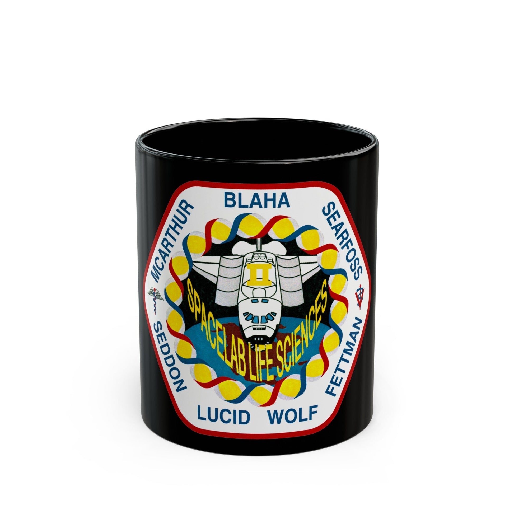 STS 58 (NASA) Black Coffee Mug-11oz-The Sticker Space