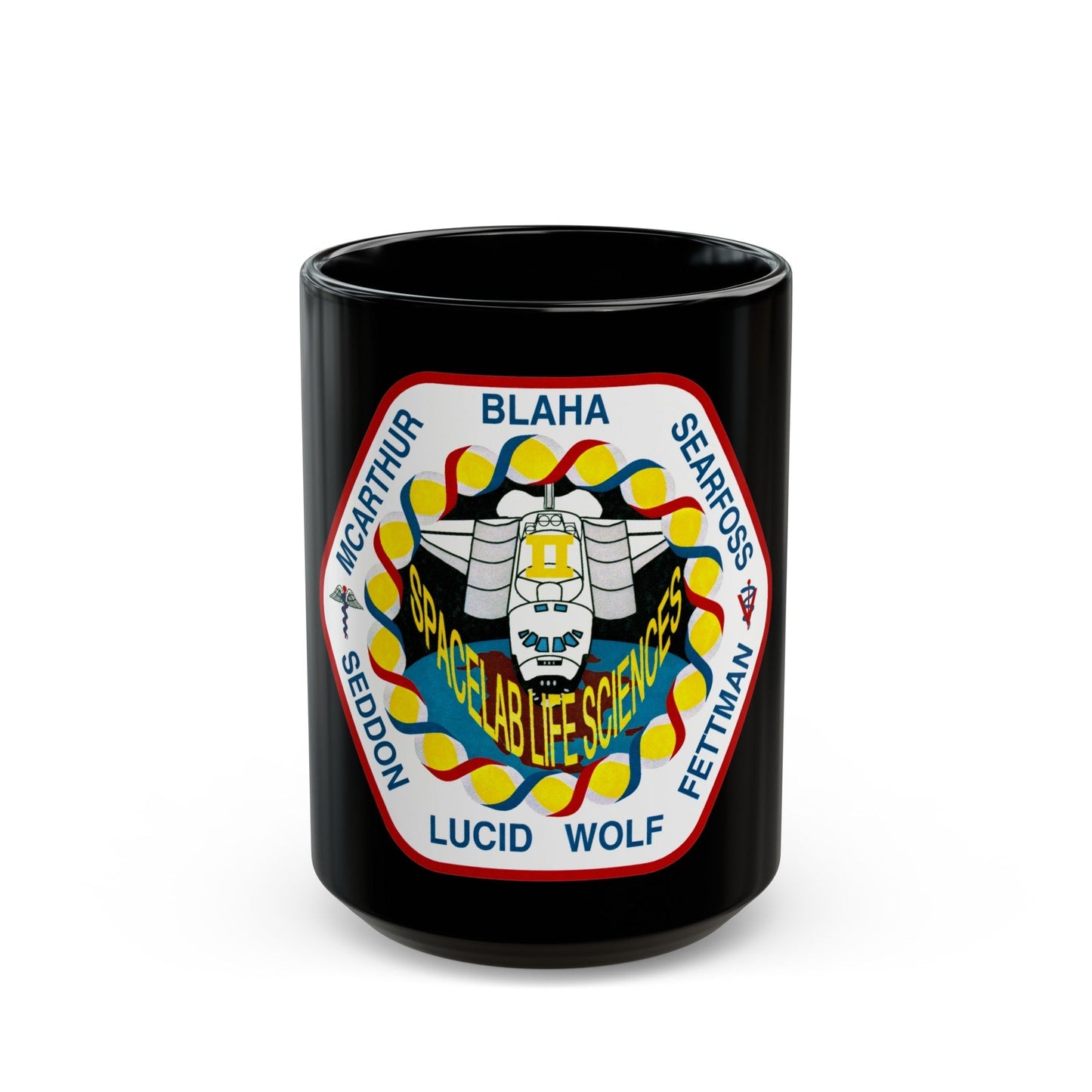 STS 58 (NASA) Black Coffee Mug-15oz-The Sticker Space