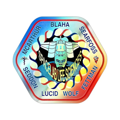 STS 58 (NASA) Holographic STICKER Die-Cut Vinyl Decal 2 Inch Holographic - The Sticker Space