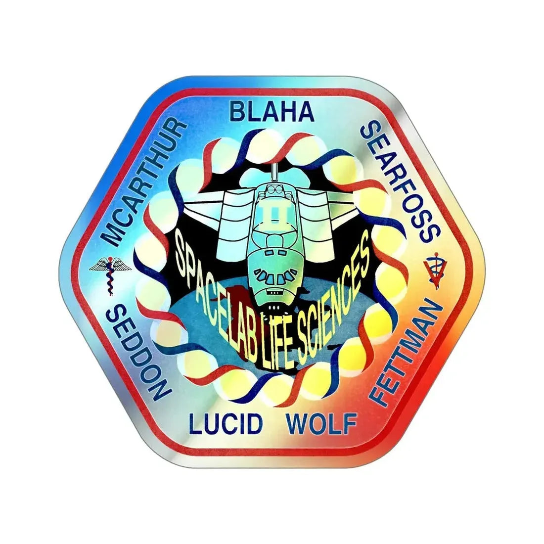 STS 58 (NASA) Holographic STICKER Die-Cut Vinyl Decal 5 Inch Holographic - The Sticker Space