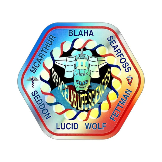 STS 58 (NASA) Holographic STICKER Die-Cut Vinyl Decal 6 Inch Holographic - The Sticker Space