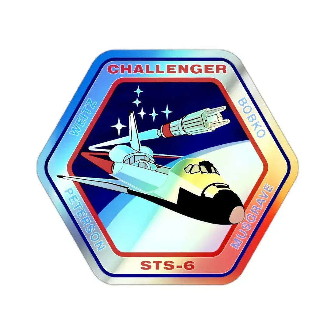 STS 6 (NASA) Holographic STICKER Die-Cut Vinyl Decal 2 Inch Holographic - The Sticker Space