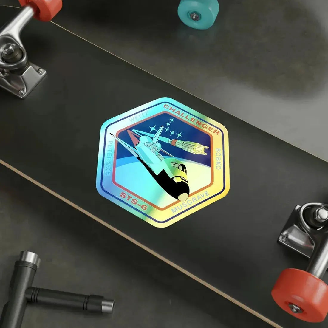 STS 6 (NASA) Holographic STICKER Die-Cut Vinyl Decal - The Sticker Space