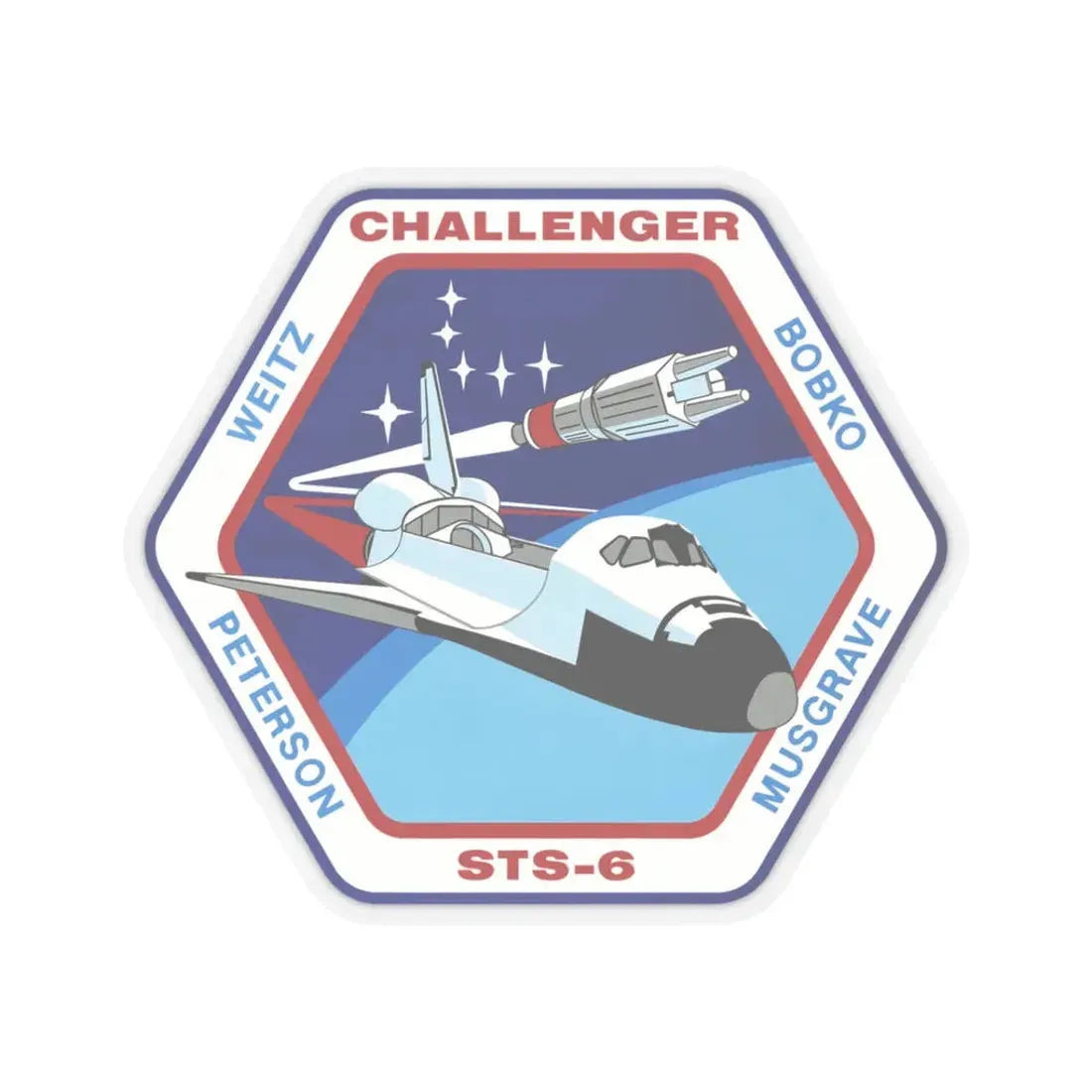 STS 6 (NASA) STICKER Vinyl Kiss-Cut Decal 3 Inch Transparent - The Sticker Space