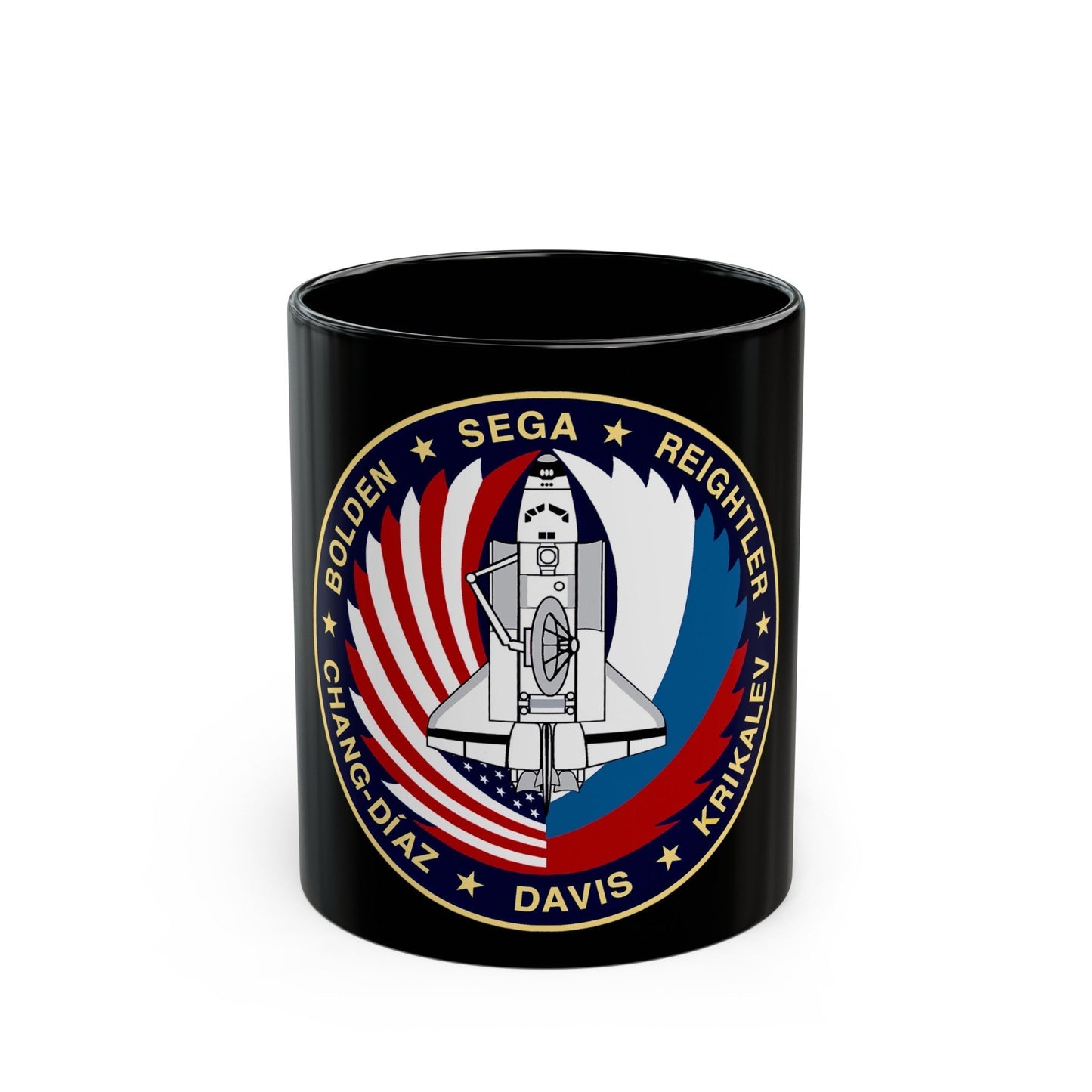 STS 60 (NASA) Black Coffee Mug-11oz-The Sticker Space