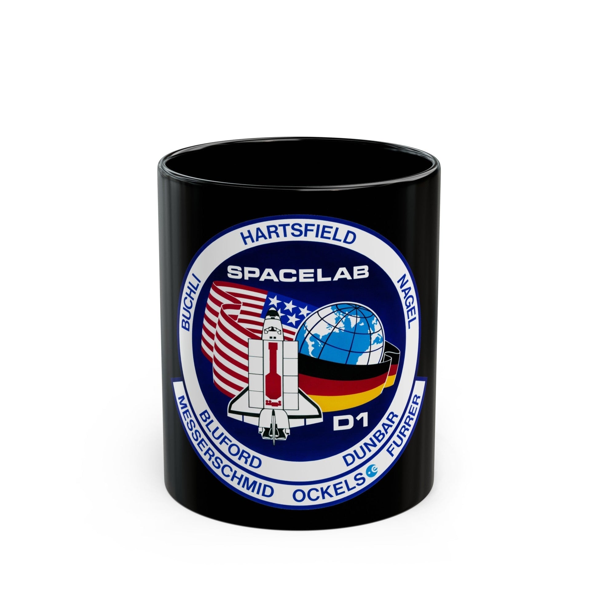 STS 61 a (NASA) Black Coffee Mug-11oz-The Sticker Space