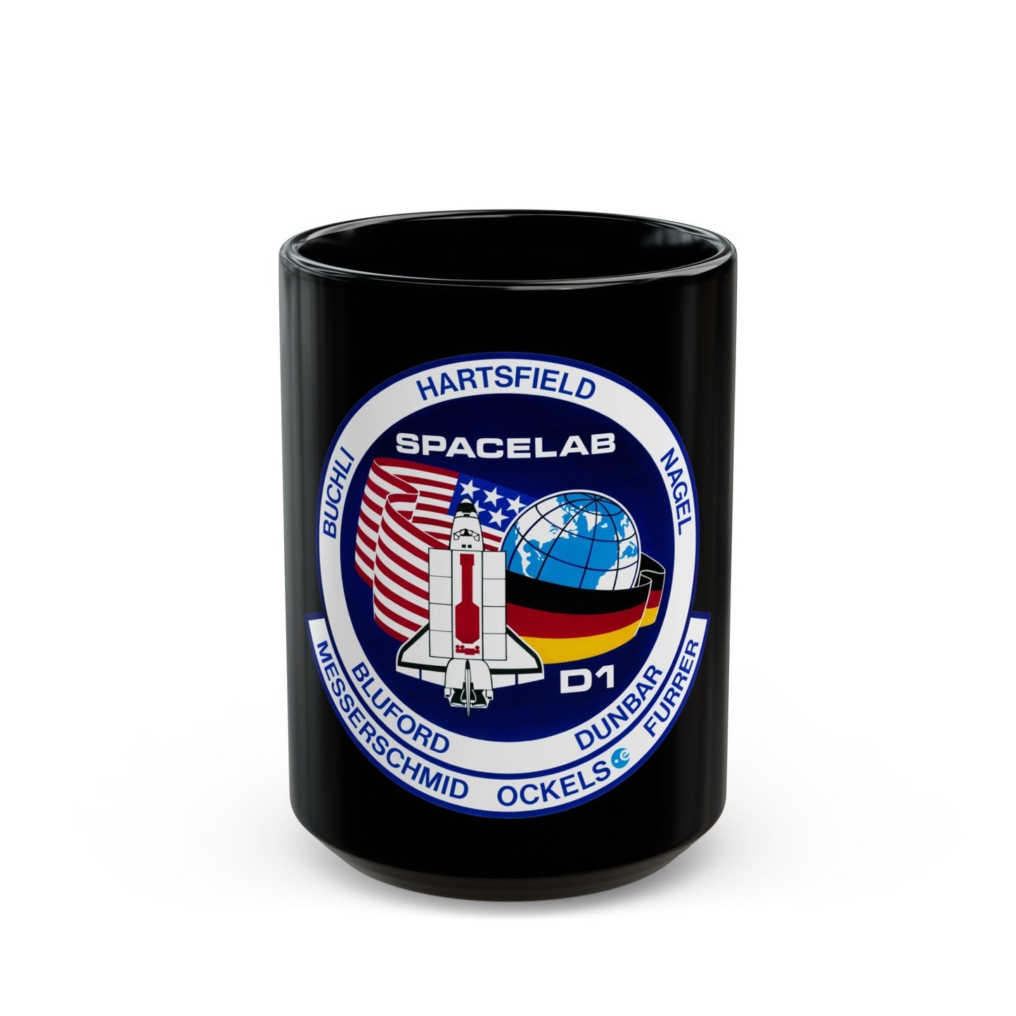 STS 61 a (NASA) Black Coffee Mug-15oz-The Sticker Space