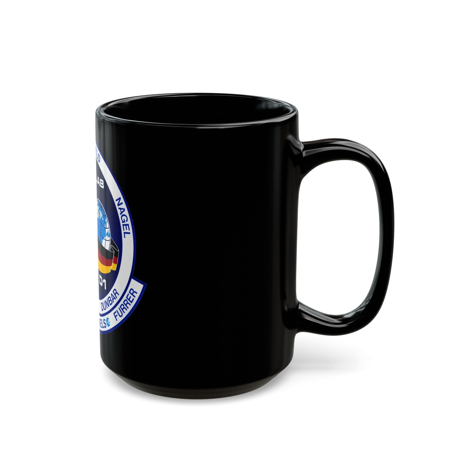 STS 61 a (NASA) Black Coffee Mug-The Sticker Space