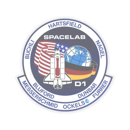 STS 61 a (NASA) STICKER Vinyl Kiss-Cut Decal 2 Inch Transparent - The Sticker Space