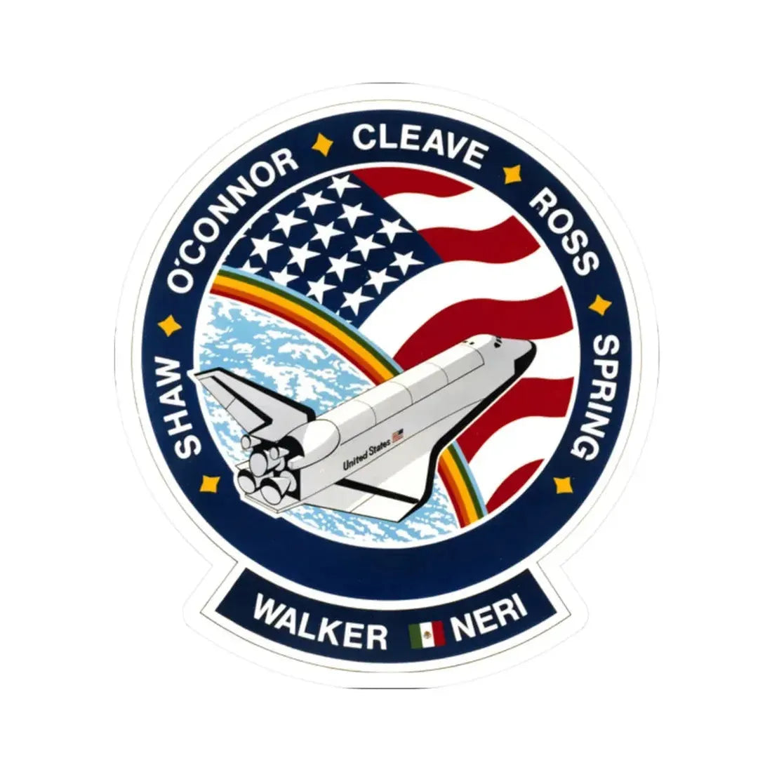 STS 61 b (NASA) STICKER Vinyl Kiss-Cut Decal 2 Inch White - The Sticker Space