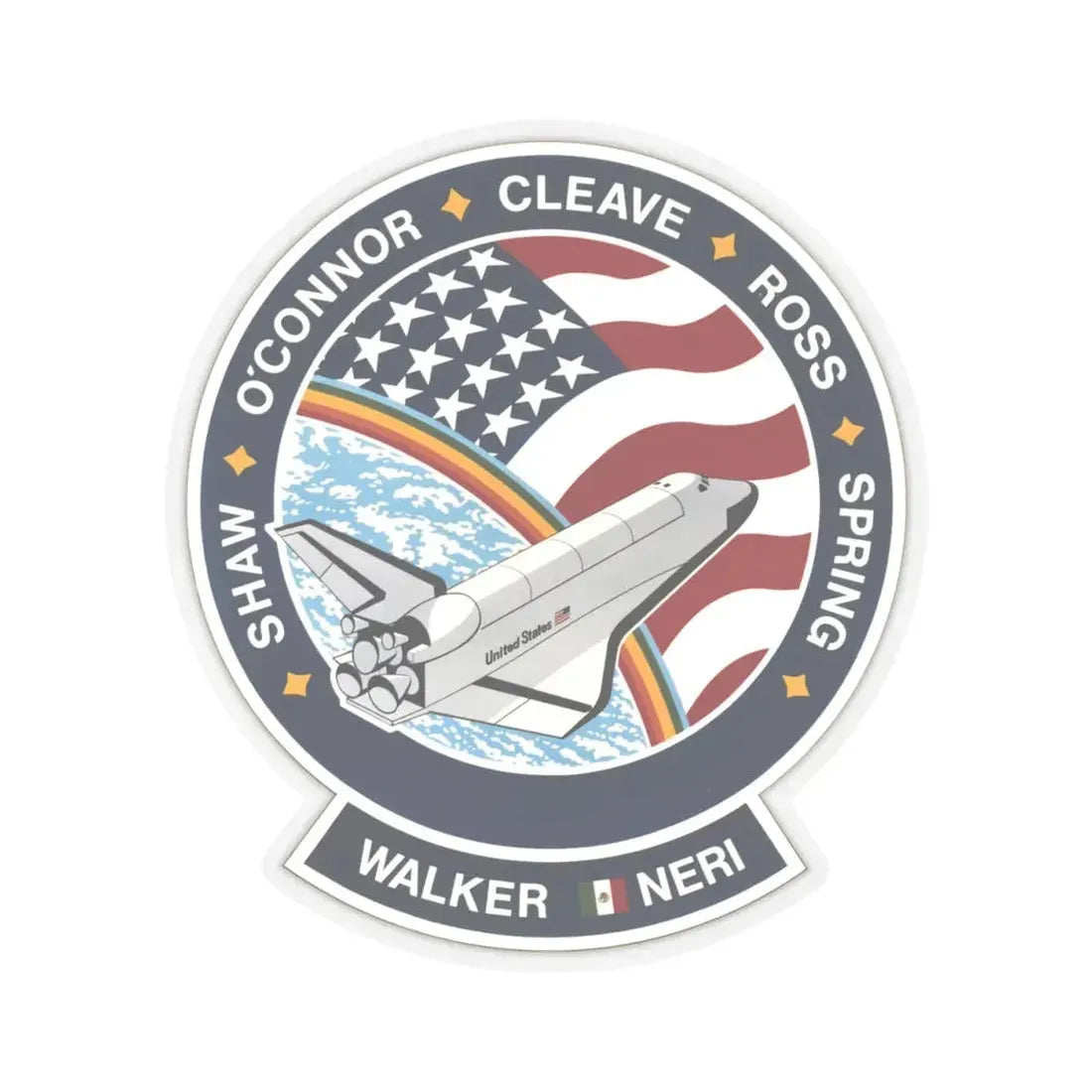 STS 61 b (NASA) STICKER Vinyl Kiss-Cut Decal 4 Inch Transparent - The Sticker Space